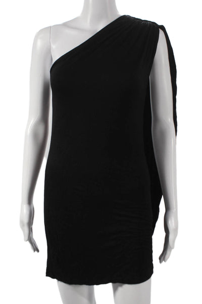 Blaque Label Women Bodycon One Shoulder Sleeveless Black Polyester Dress Size S