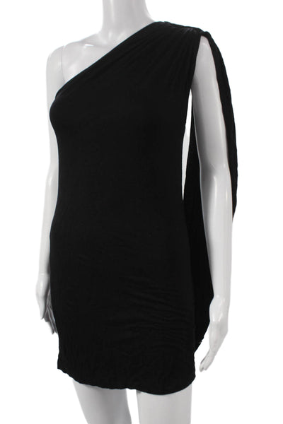 Blaque Label Women Bodycon One Shoulder Sleeveless Black Polyester Dress Size S