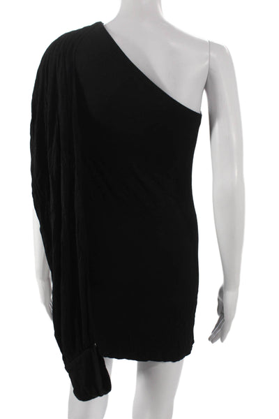Blaque Label Women Bodycon One Shoulder Sleeveless Black Polyester Dress Size S