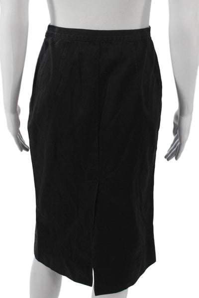 Prada Women Straight Pencil Skirt Black Cotton Knee Length Zip Size 42