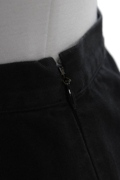 Prada Women Straight Pencil Skirt Black Cotton Knee Length Zip Size 42