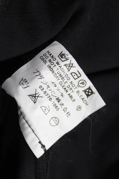 Prada Women Straight Pencil Skirt Black Cotton Knee Length Zip Size 42