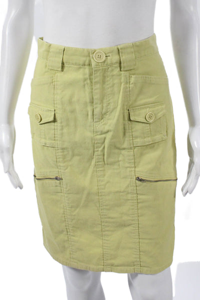 Marc Jacobs Women Cargo Skirt Green Cotton Short Button Size 2