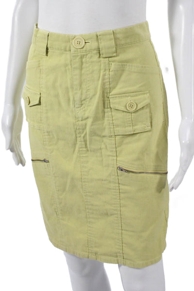 Marc Jacobs Women Cargo Skirt Green Cotton Short Button Size 2