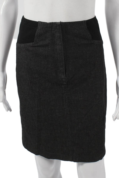 Theory Womens Maternity Straight Pencil Skirt Black Cotton Short Size 2