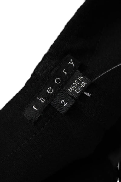Theory Womens Maternity Straight Pencil Skirt Black Cotton Short Size 2