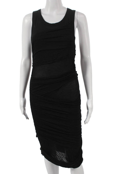 A.L.C. Womens Bodycon Dress Black Tencel Sleeveless Round Neck Pullover Size XS