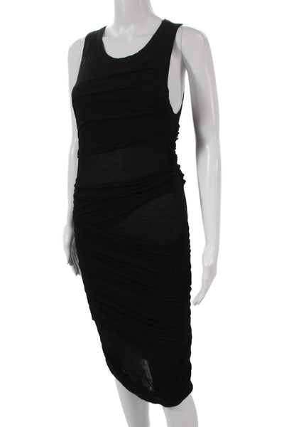 A.L.C. Womens Bodycon Dress Black Tencel Sleeveless Round Neck Pullover Size XS