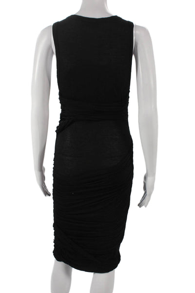 A.L.C. Womens Bodycon Dress Black Tencel Sleeveless Round Neck Pullover Size XS