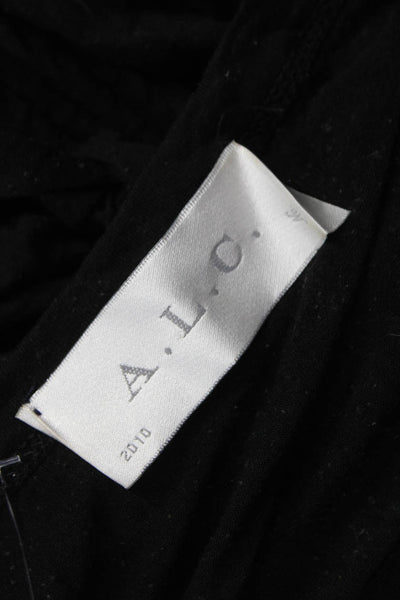 A.L.C. Womens Bodycon Dress Black Tencel Sleeveless Round Neck Pullover Size XS
