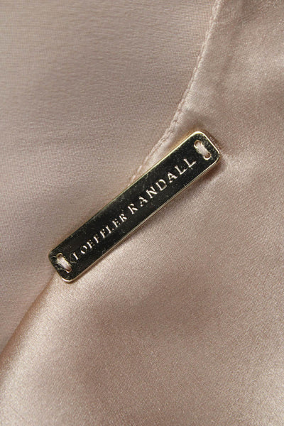 Loeffler Randall Women Silk Shift Dress Beige Scoop Neck Sleeveless Size S