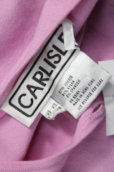 Carlisle Women Cardigan Pink Viscose Long Sleeve Round Neck Size XS