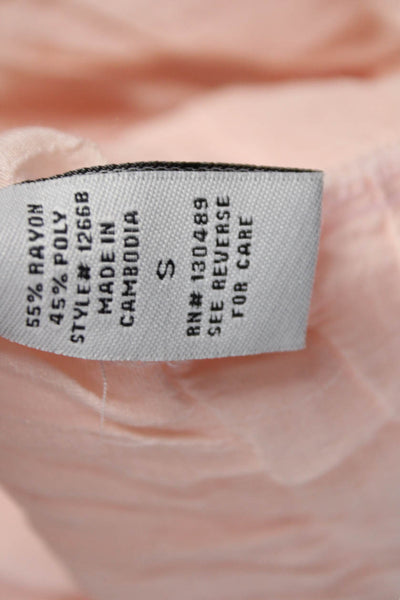 Blanc Noir Womens Pink Rayon Sleeveless High Neck Tunic Pullover Size S