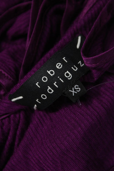 Robert Rodriguez Black Label Women Ribbed V-Neck Sleeveless Tank Purple Size XS