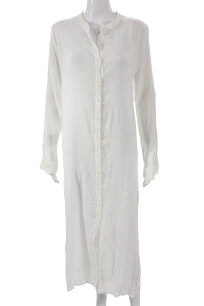 The Range Womens Shirt Dress White Collared Button Long Sleeve Midi Size S