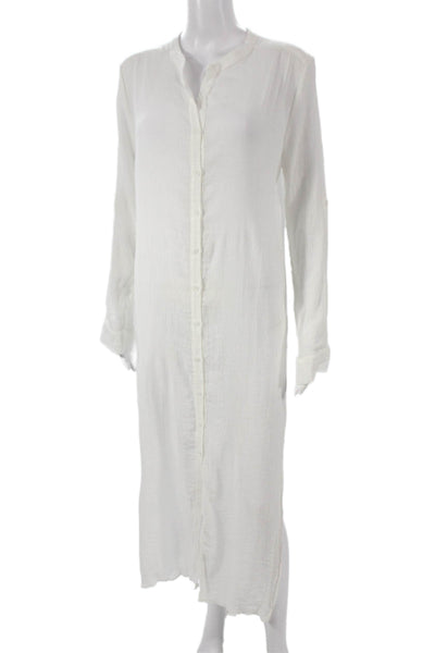 The Range Womens Shirt Dress White Collared Button Long Sleeve Midi Size S