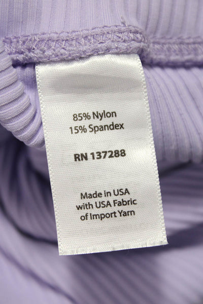 Year Of Ours Womens Purple Striped Nylon Ankle Leggings Pull On Size XS