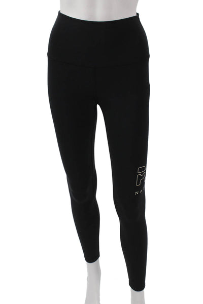 PE Nation Womens Petite Ankle Leggings Black Bamboo Size S