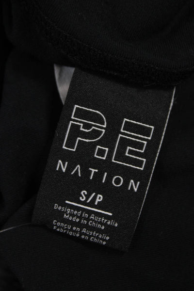 PE Nation Womens Petite Ankle Leggings Black Bamboo Size S