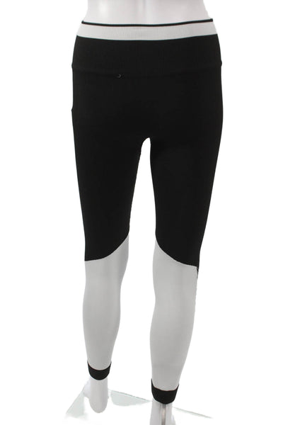 ALALA Womens Black Colorblock Ankle Leggings Nylon Pull On Size S