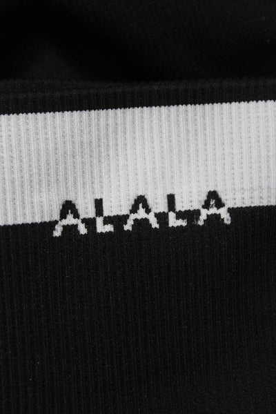 ALALA Womens Black Colorblock Ankle Leggings Nylon Pull On Size S