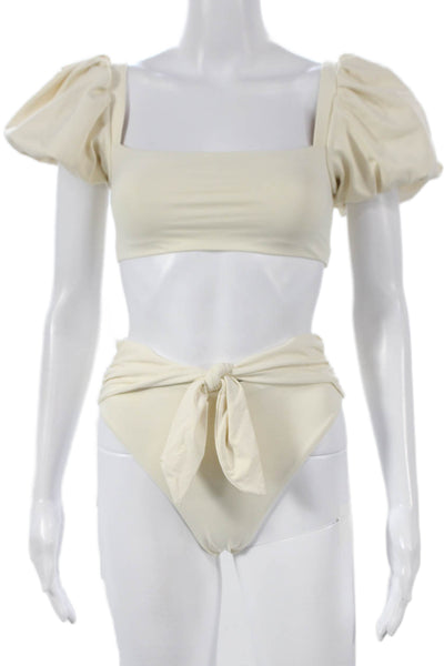 Agua Bendita Womens Beige Nylon Bikini Size S