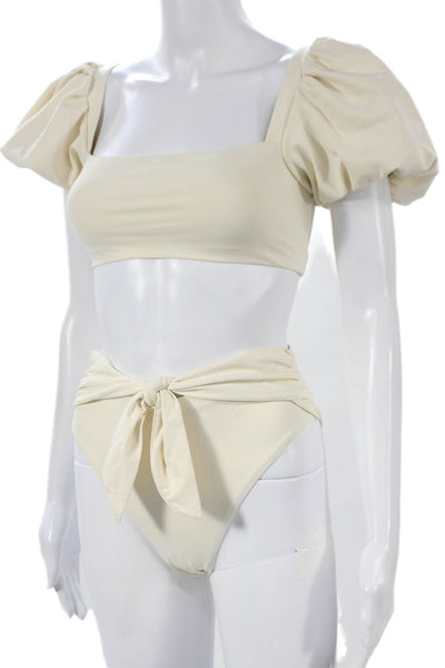 Agua Bendita Womens Beige Nylon Bikini Size S