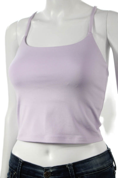 Grlfrnd Women Cropped Tank Purple Square Neck Sleeveless Size S