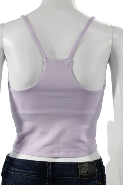 Grlfrnd Women Cropped Tank Purple Square Neck Sleeveless Size S