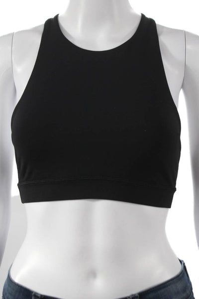 Lululemon Womens Strappy Back Scoop Neck Sports Bra Black Size 4