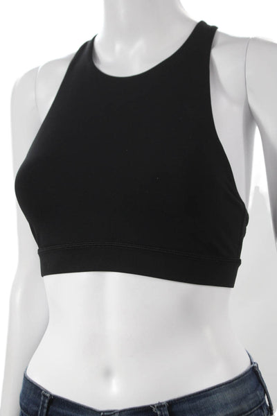 Lululemon Womens Strappy Back Scoop Neck Sports Bra Black Size 4