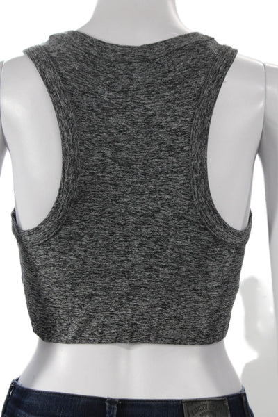 Year Of Ours Womens Scoop Neck Stretch Knit Sports Bra Gray Size Small