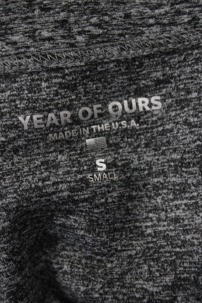 Year Of Ours Womens Scoop Neck Stretch Knit Sports Bra Gray Size Small