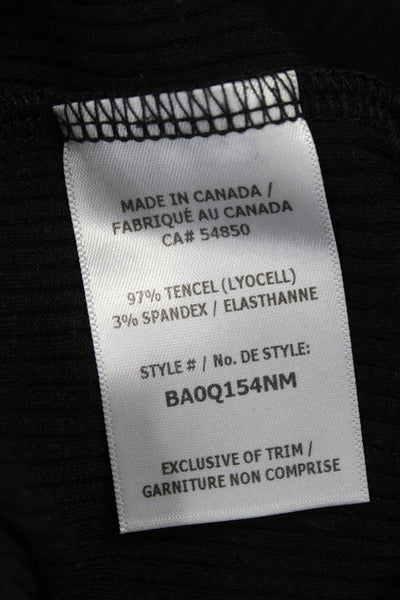 Wesley Womens One Piece Bodysuit Black Tencel Crew Neck Sleeveless Size S