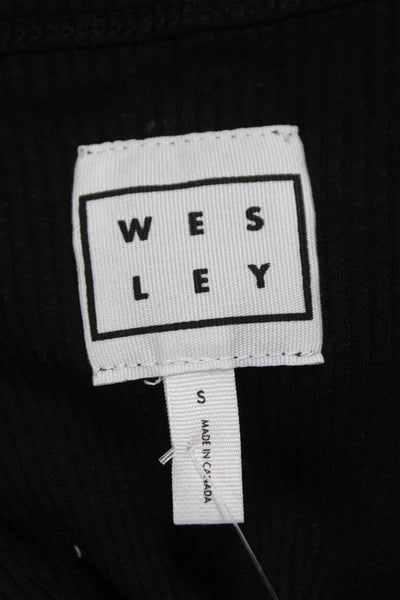 Wesley Womens One Piece Bodysuit Black Tencel Crew Neck Sleeveless Size S