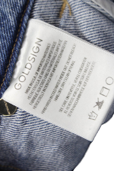 Goldsign Womens Mom Jeans High Rise Blue Cotton 28 Inseam Size 24