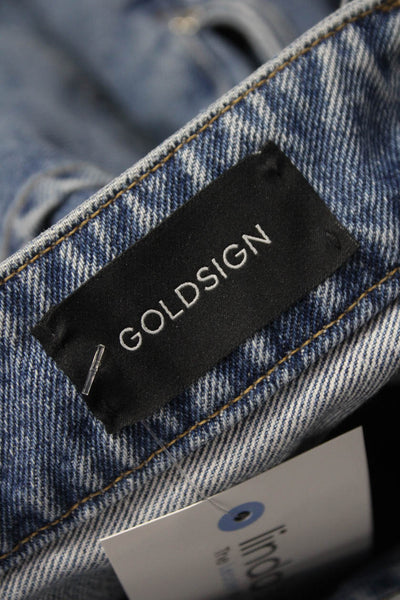Goldsign Womens Mom Jeans High Rise Blue Cotton 28 Inseam Size 24