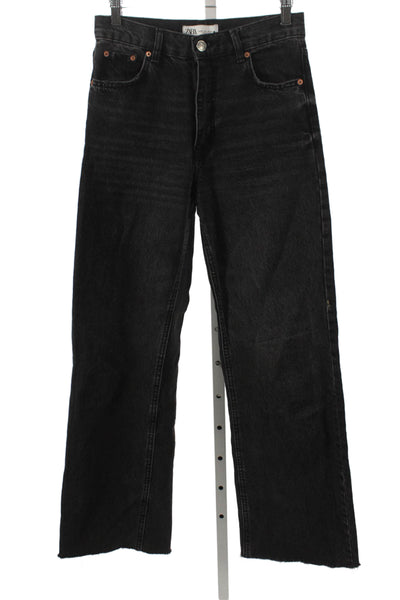 Zara Womens Black Wide Leg Jeans Size 2