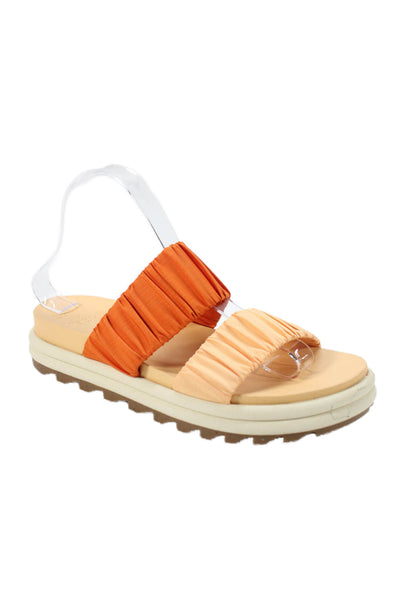 Sorel X Prana Womens Stretch Straps Slide On Sandals Orange Size 9