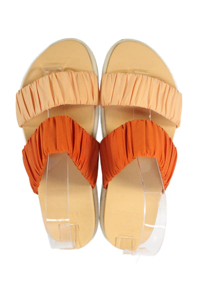 Sorel X Prana Womens Stretch Straps Slide On Sandals Orange Size 9