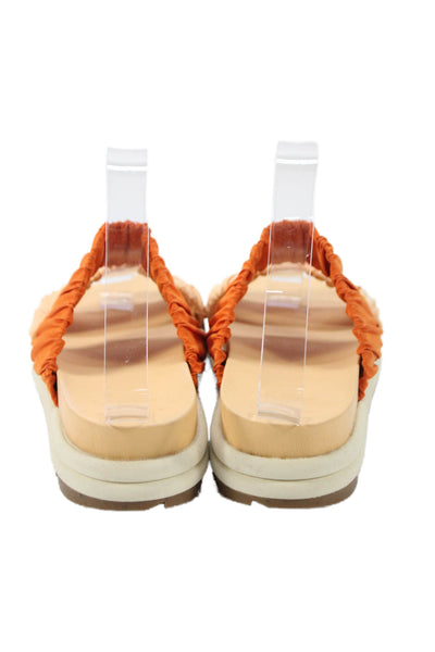 Sorel X Prana Womens Stretch Straps Slide On Sandals Orange Size 9