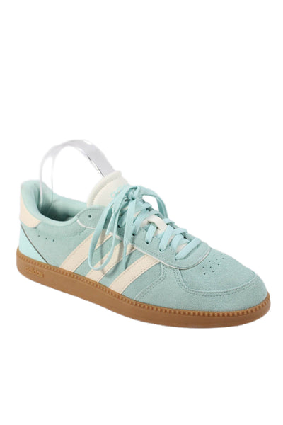 Adidas Womens Suede Cloudfoam Plus Low Top Sneakers Sky Blue Size 8