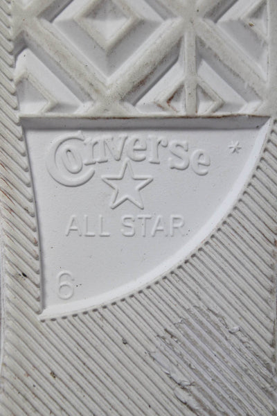 Converse Womens Leather All Star Lace Up Platform Sneakers White Size 8