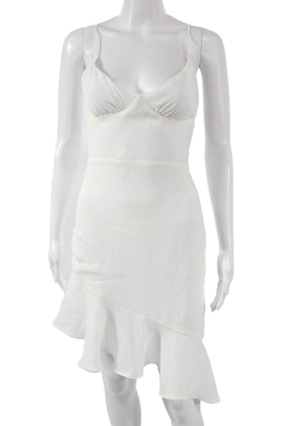 Superdown Womens Mini Dress White Sweetheart Sleeveless Zip Polyester Size XS