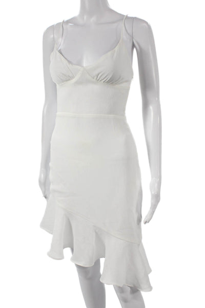 Superdown Womens Mini Dress White Sweetheart Sleeveless Zip Polyester Size XS