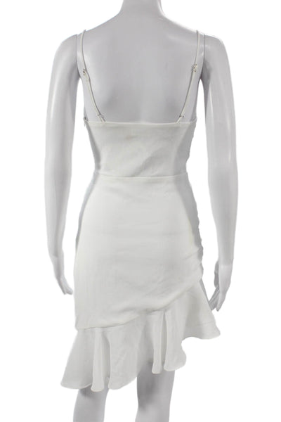 Superdown Womens Mini Dress White Sweetheart Sleeveless Zip Polyester Size XS