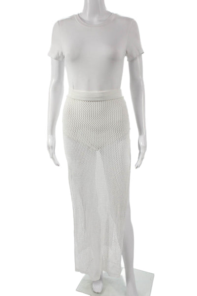 Superdown Women Maxi Long White Acrylic Solid Pull On Skirt Size XS