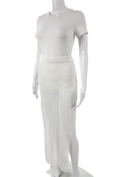 Superdown Women Maxi Long White Acrylic Solid Pull On Skirt Size XS