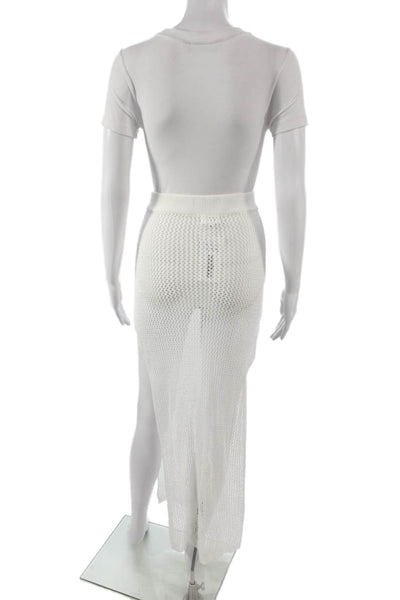 Superdown Women Maxi Long White Acrylic Solid Pull On Skirt Size XS