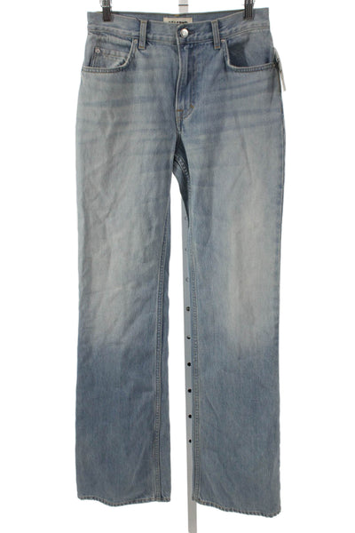 Grlfrnd Womens Straight Jeans Blue Low Rise Button Fly 31in Size 25